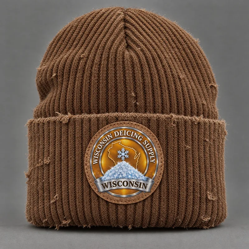 Wisconsin Deicing Supply beanie with state badge